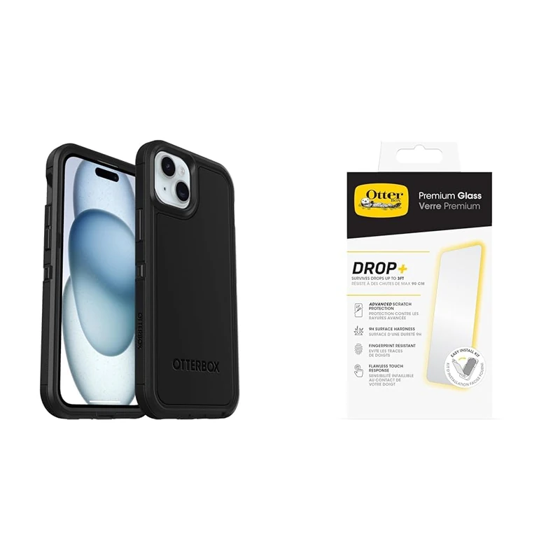 OtterBox Defender XT Apple iPhone 15 Plus/iPhone 14 Plus - black with Premium Tempered Glass Protector