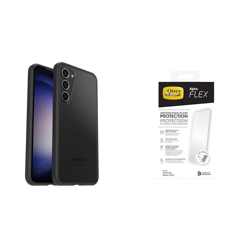 OtterBox Protective Sleeve Case Samsung Galaxy S23+ Black Crystal - clear/black - ProPack with Premium Glass Screen Protector