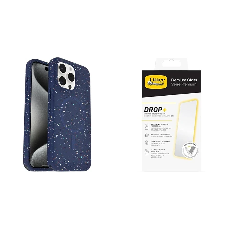 OtterBox Core Apple iPhone 15 Pro Max Blueberry Pie - blue with Premium Tempered Glass Protector