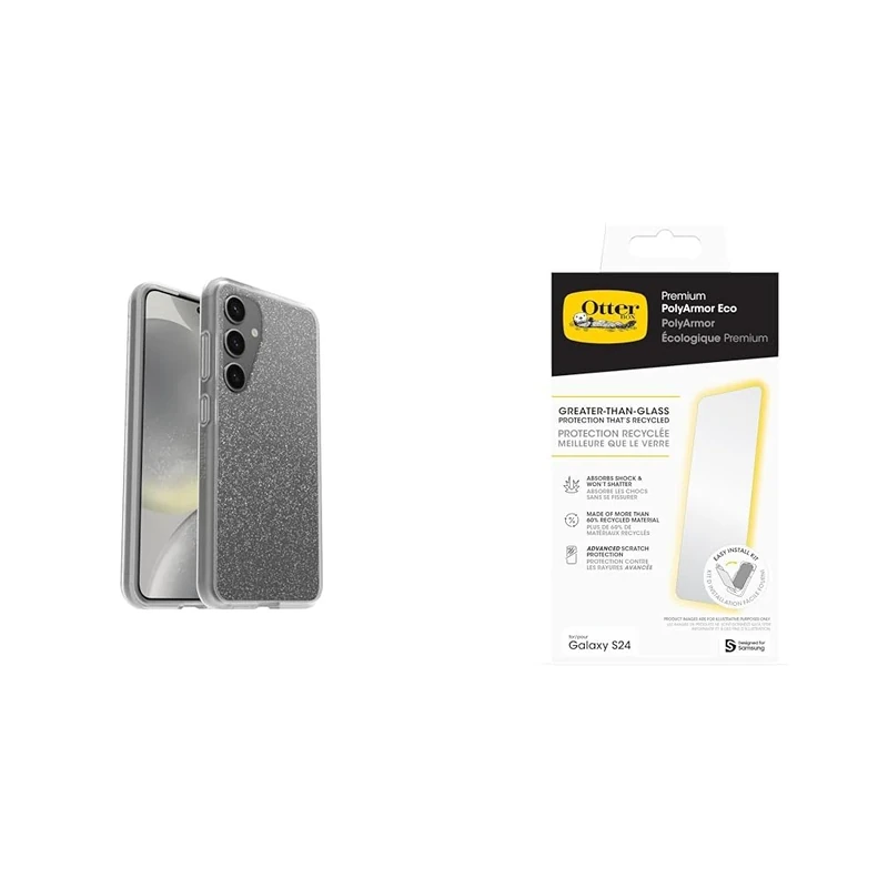 OtterBox Protective Sleek Case Samsung Galaxy S24 Stardust - clear - ProPack with Premium Glass Screen Protector