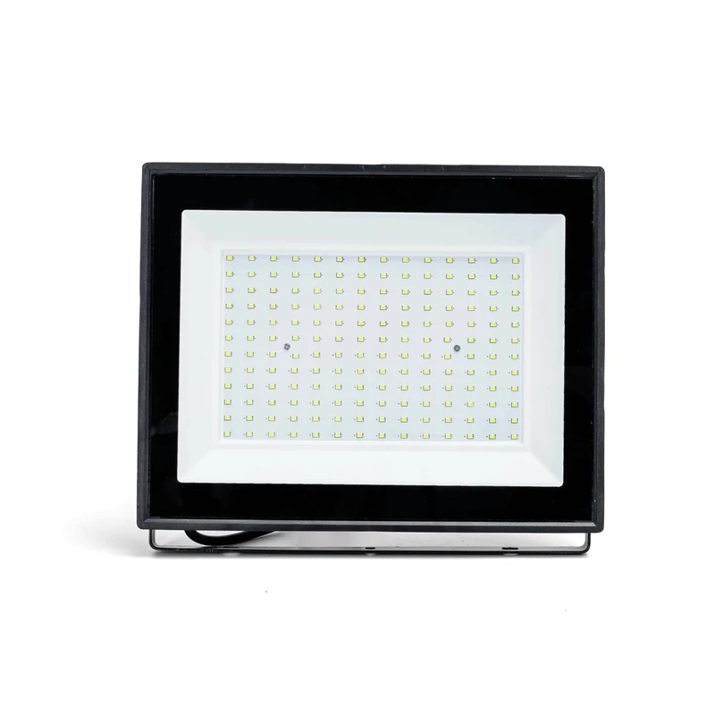 VoltShine Black LED Projector 200W Aluminum, Ideal to Illuminate Large Spaces with Great Efficiency and Durability. Perfect for Events, Gardens and Security. A Powerful and Functional Design!