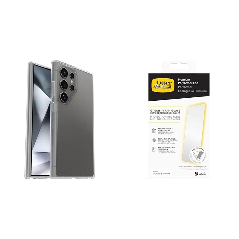OtterBox Protective Sleek Case Samsung Galaxy S24 Ultra - clear - ProPack with Premium Glass Screen Protector