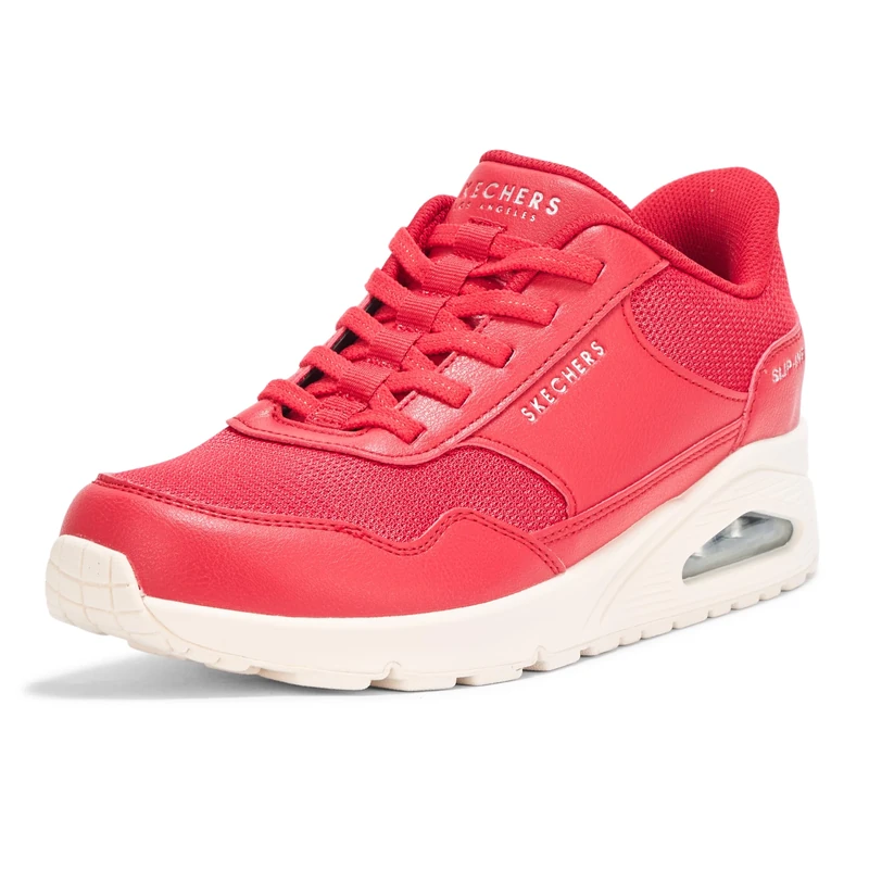 Skechers Women's Uno-Banksia Hands Free Slip-ins Sneaker, Red, 6 UK