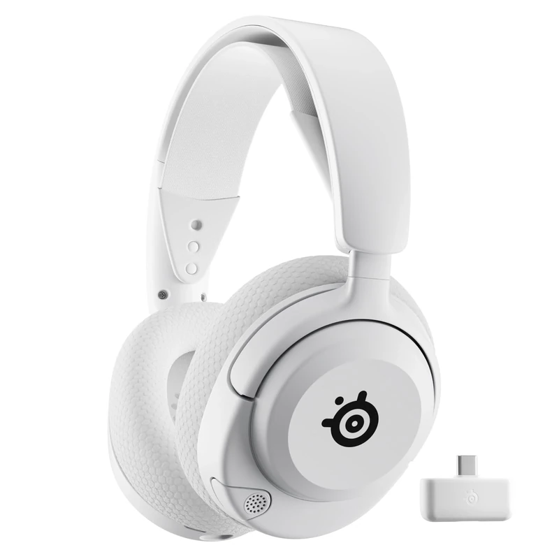 SteelSeries Arctis Nova 5 Multi-System Wireless Gaming Headset — White — Magnetic Neodymium Drivers — 100+ Audio Presets — 60 HR Battery — 2.4 GHz or BT
