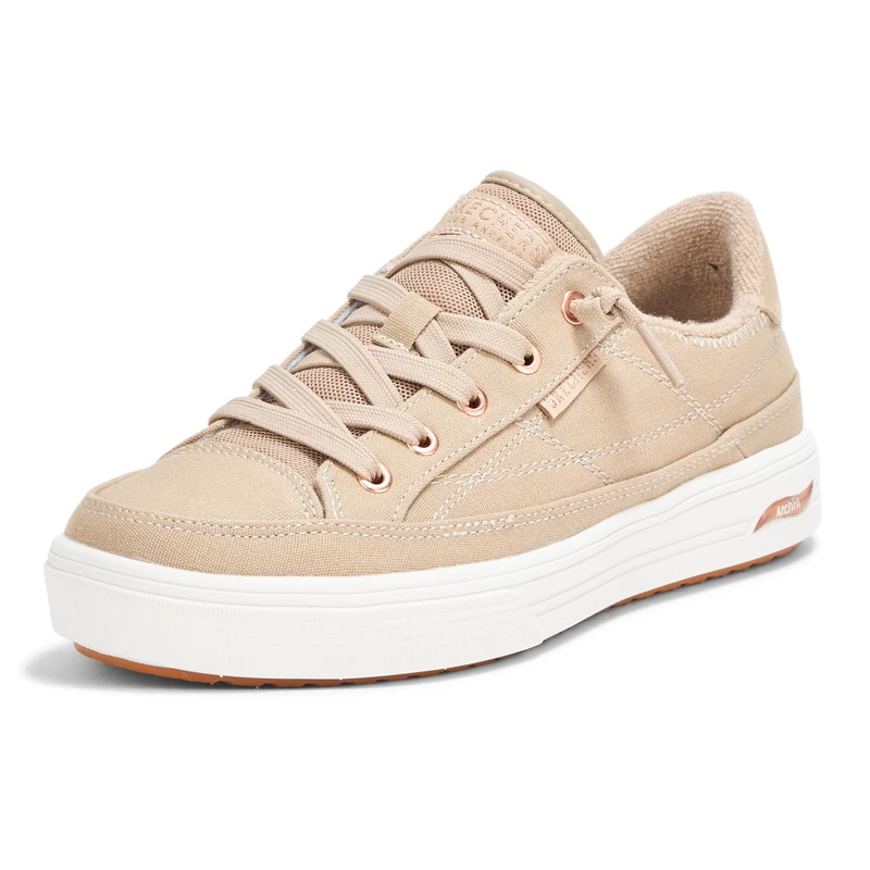 Skechers Women's Arch Fit Arcade-Meet Ya There Sneaker, Taupe, 8.5 Wide - Image 1