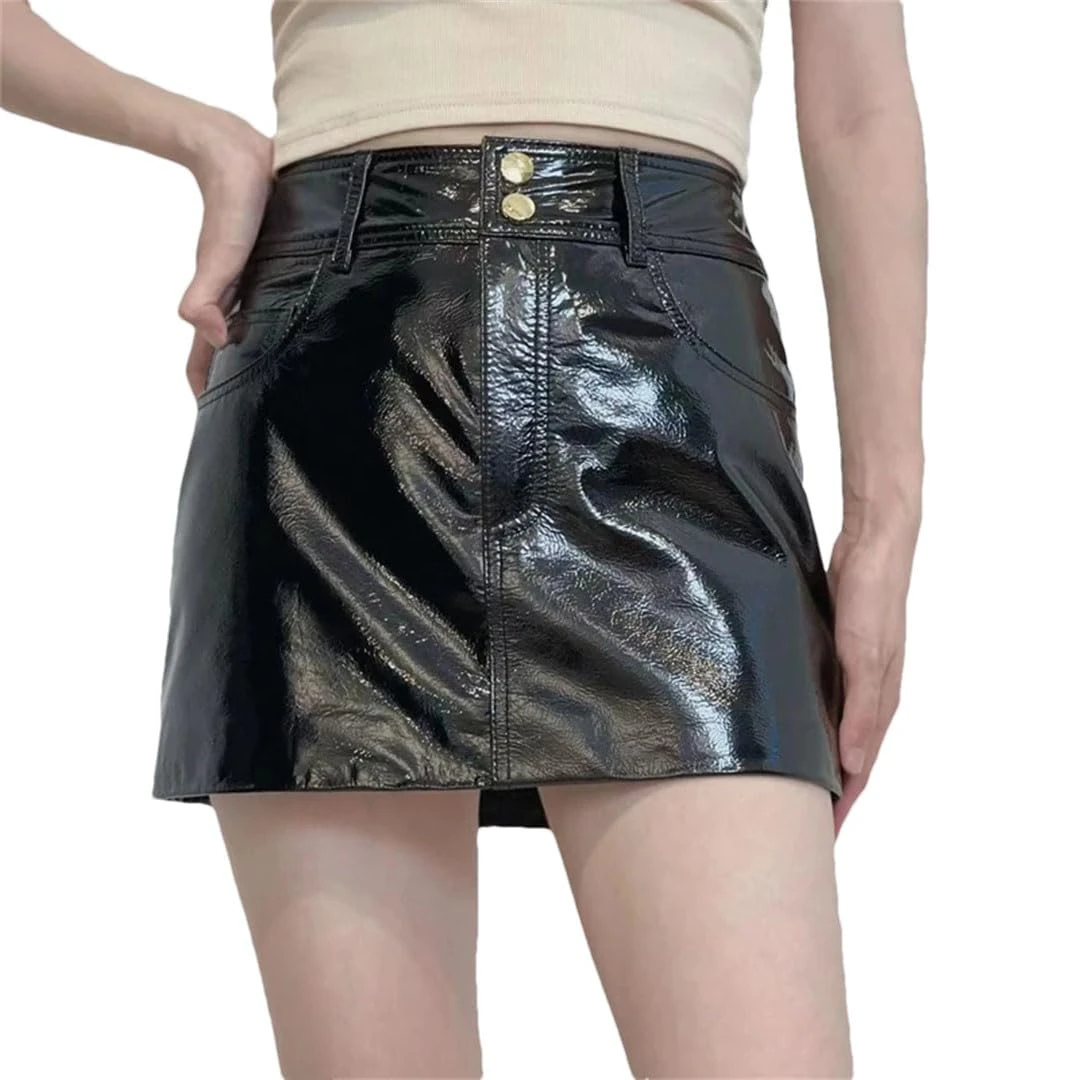Women Golden Slimming Buttocks Mini Skirts Black XL