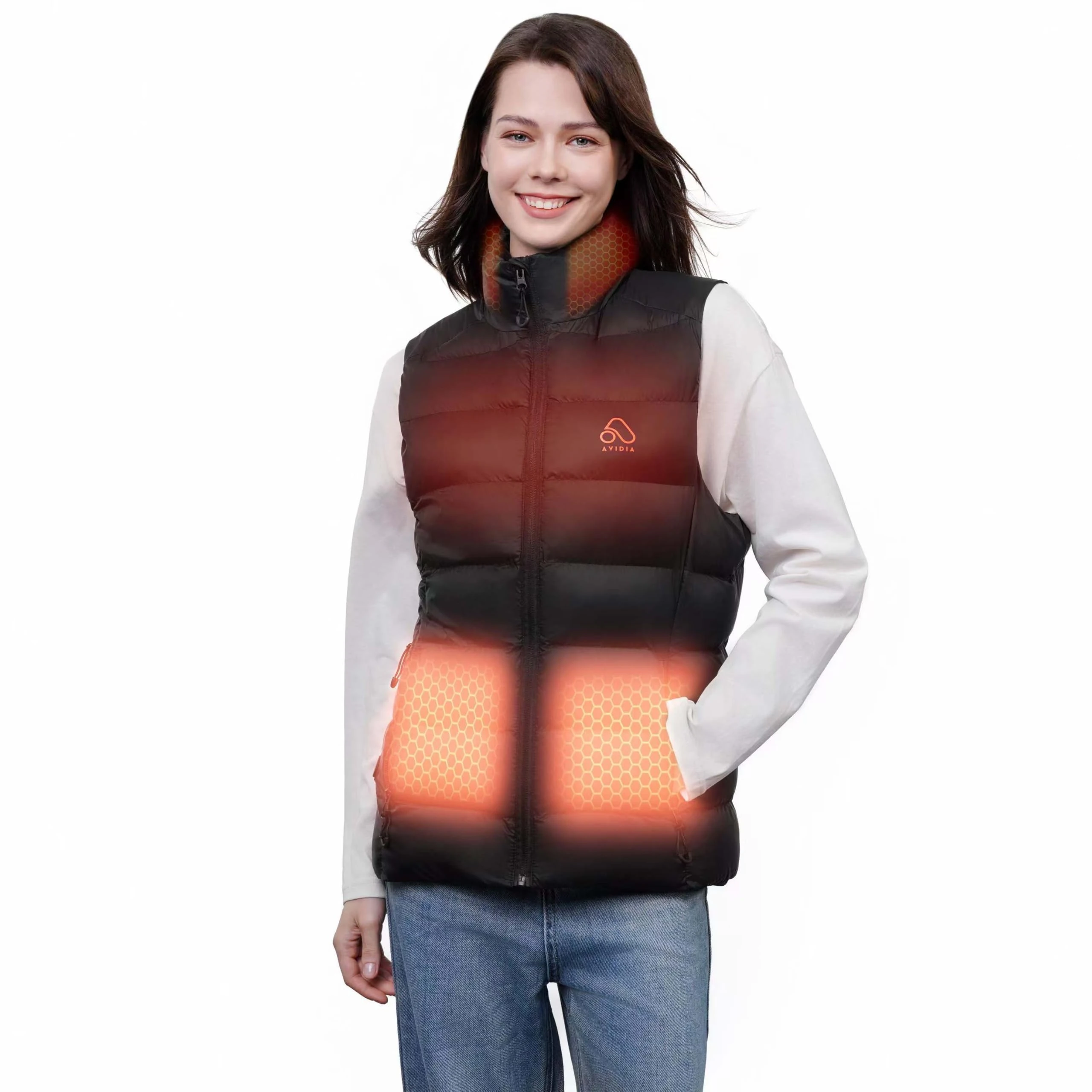 AVIDIA Heated Vest for Women with Battery Pack, Adjustable Lightweight Heating Vest for Winter Outdoor, Hiking, Camping, Black, M