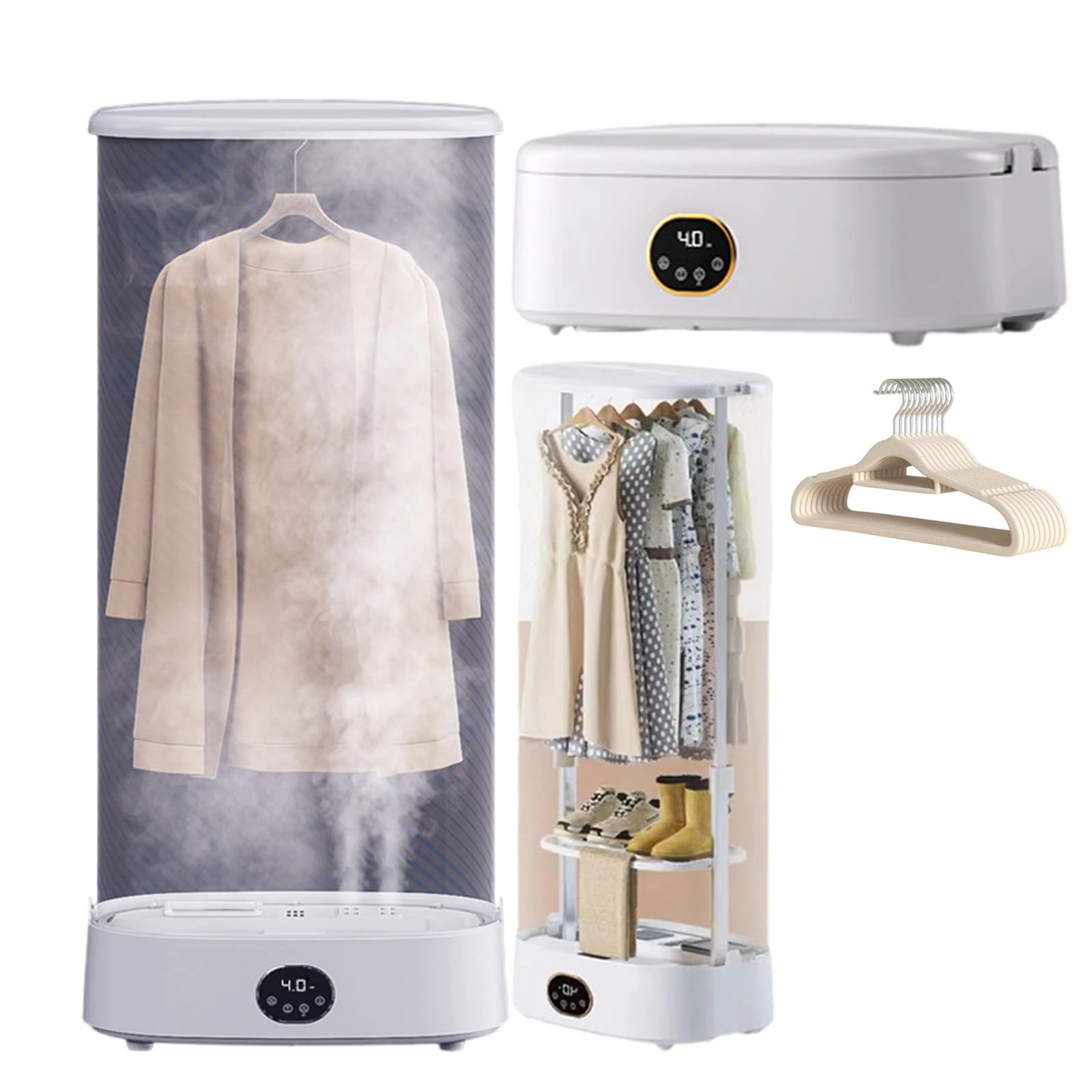 pedenencelia Electric Clothes Dryer,Heat Pump Dryers1h Quickly Drying 1000w, Timer,2 Layer Design,Wet Laundry Fast Drying Portable Clothes Dryer,Touch Screen Digital Display,With10 Hanger