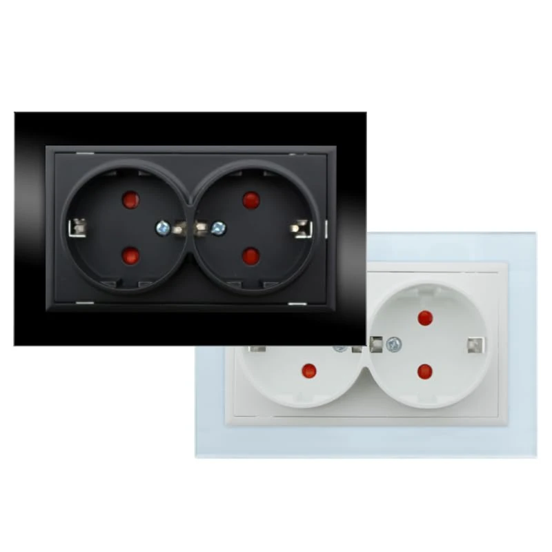 VoltShine Transform your space with the FB Recessed Double Socket The elegant design combines style and functionality ensuring safety and quality for any modern ambience.