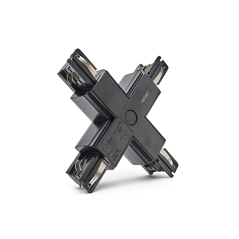 VoltShine Four-Way Type, Black Design, Ideal for Distribution of Signals and Connections in Electrical installations. - Image 1