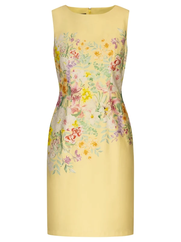 APART Fashion Printed Sheath Dress, Vanilla-Multicoloured, 20