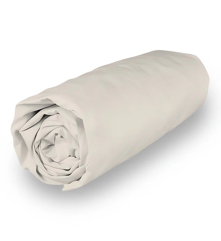 Soleil d'ocre, Polycotton Fitted Sheet 180 x 200 cm Percale Linen