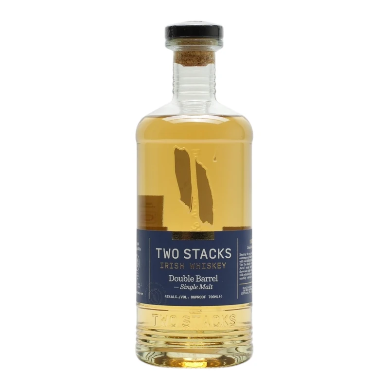 Two Stacks Double Barrel Single Malt Irish Whiskey 700ml, 43% ABV – Fruity, Nutty, Spiced, Smooth, Matured in Ex-Bourbon & Sherry Casks