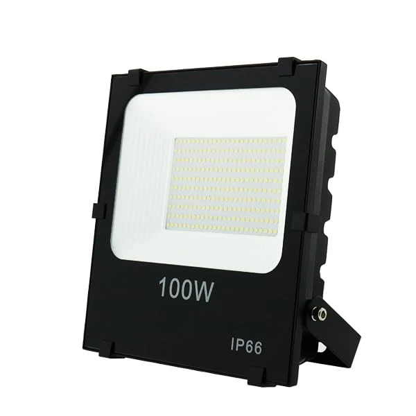 100W 110Lm/W 6000K SMD LED Projector, Ideal for Illuminating Outdoor Spaces and Events, offering high Efficiency and Great Luminosity.