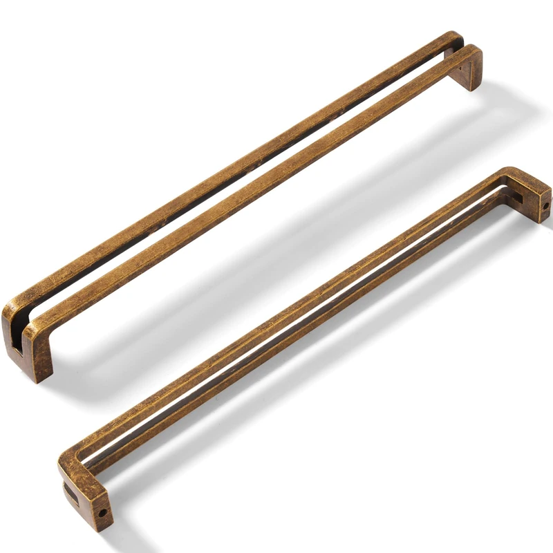 Vicycmc Antique Brass zinc Alloy Cabinet pulls,Vintage Retro 10 Inch （256mm） Hole Center Cabinet Handles for Drawer,Cupboard, Wardrobe,Dresser - 6 Pack