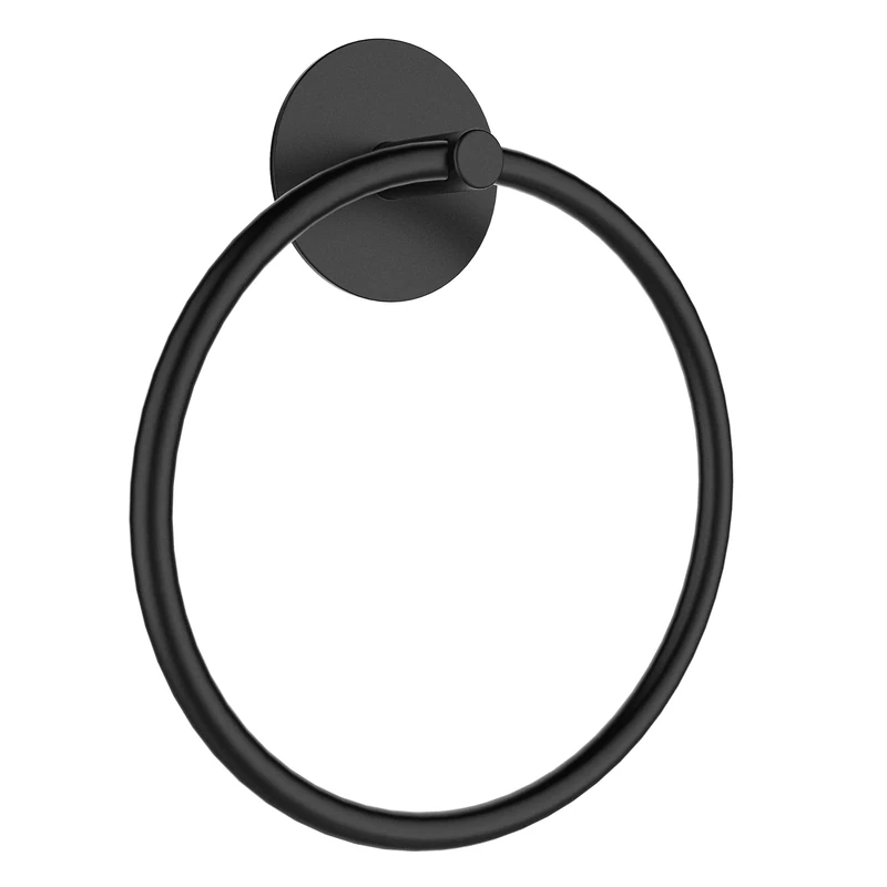 SetSail Adhesive Towel Holder for Bathroom Wall Matte Black Hand Towel Ring Stainless Steel Towel Hanger for Bathroom, Kitchen
