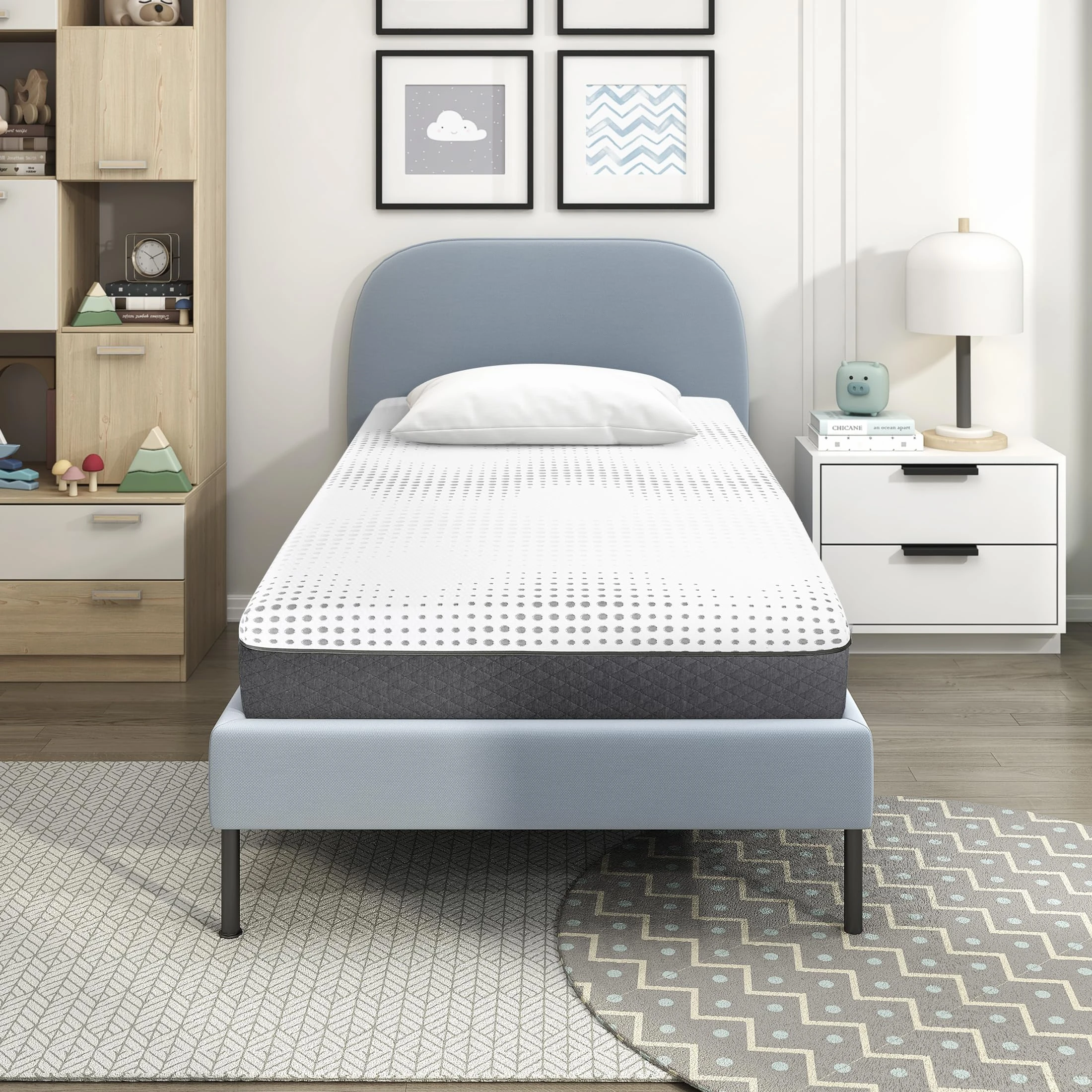 Lexicon 12 Inch Green Tea Cooling Gel Memory Foam Mattress, Firm Support, Charcoal Infused Hybrid Mattress-in-A-Box, Certified Safe Sleep, Pocket Spring, Pressure Relief, Twin Size Bed