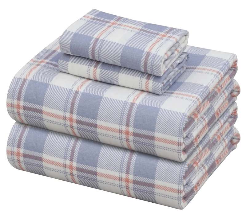 ZOYER Flannel Sheets Full Size Bed Set - Soft & Comfy Deep Pocket Cotton Flannel Bedding, Fitted Up to 16", Double Brushed Full Bed Sheets, 4 Pieces, Symphony
