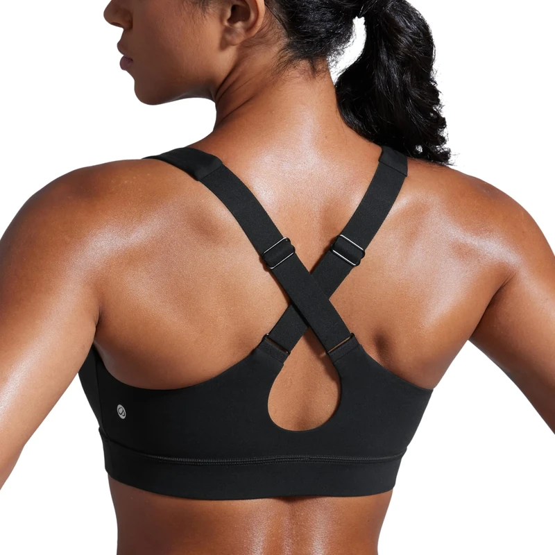 CRZ YOGA Women's Butterbreeze V Neck Sports Bras - Adjustable Straps Criss Cross Back Padded Wireless Running Workout Bra Black 12