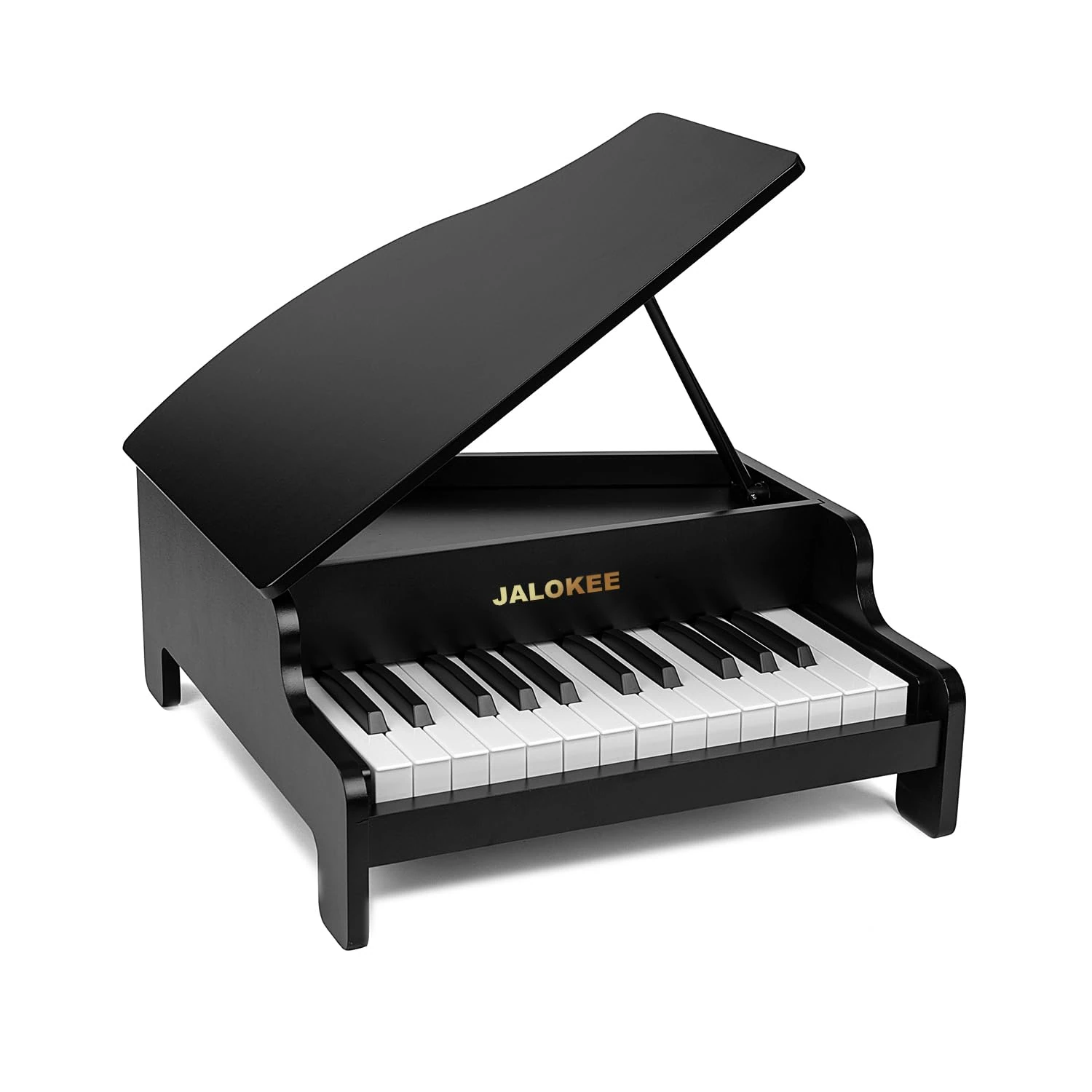 JALOKEE Kids Piano Keyboard 25 Keys Miniature Tail Piano Educational Instrument Wooden Volume Adjustable Suitable for Girls Boys Toddlers (Black)