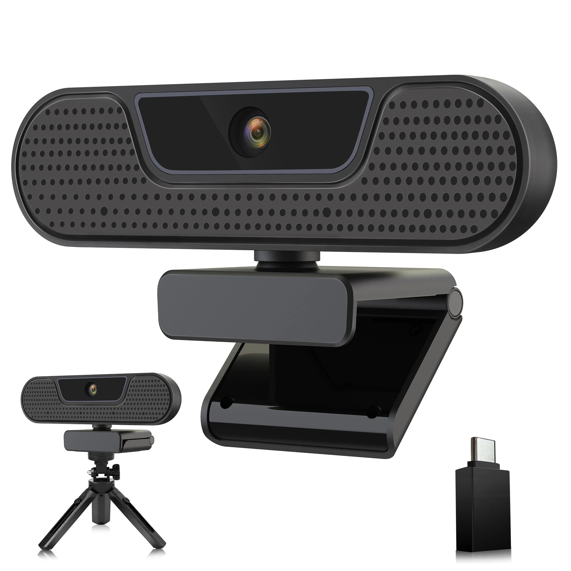 VIZOLINK W4GS 2K Webcam, 1080P 60FPS, Auto Focus, Light Correction, Plug & Play, 65° View, USB HD Webcam with Microphone for Mac, Laptop, Zoom, Skype, Teams, Video Call, Conference