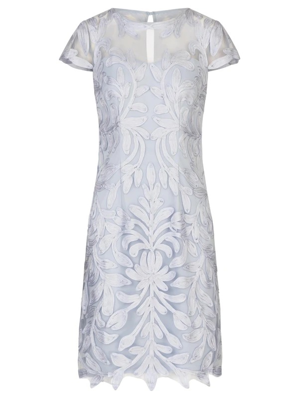 Apart Cocktail Dress Elaborately Knitted Mesh Dress, lightblue, 10