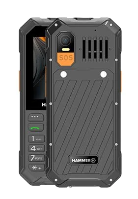 Push-button phone Hammer 6 LTE, large 2500mah battery up to 7 days standby, torch and SOS button, Volte technology, illuminated buttons, IP68 1.5 metre drop test, 2.4 inch screen, without contract