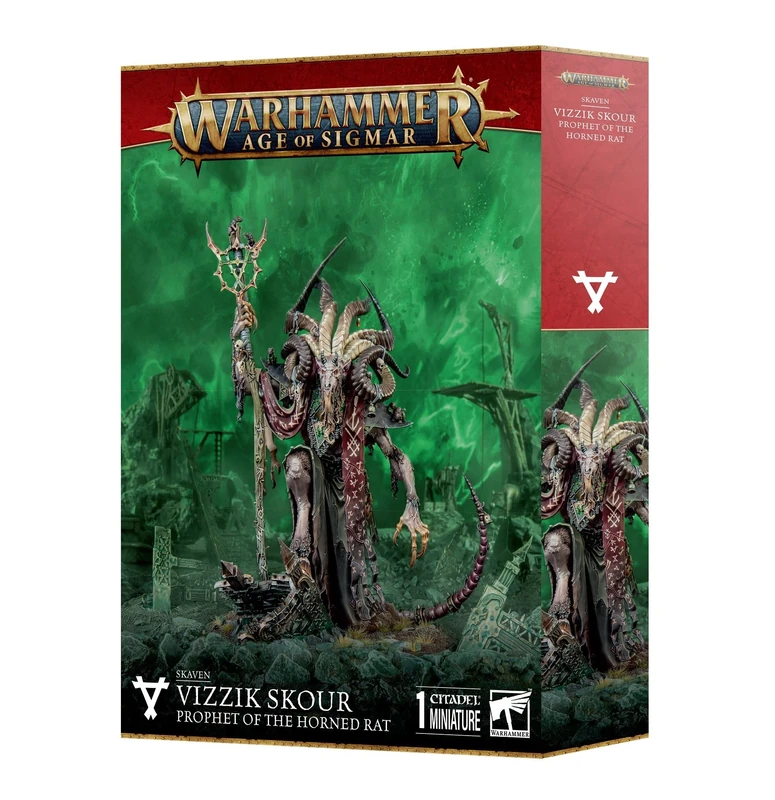 Games Workshop - Warhammer - Age of Sigmar - Skaven: Vizzik Skour Prophet of The Horned Rat - Image 1