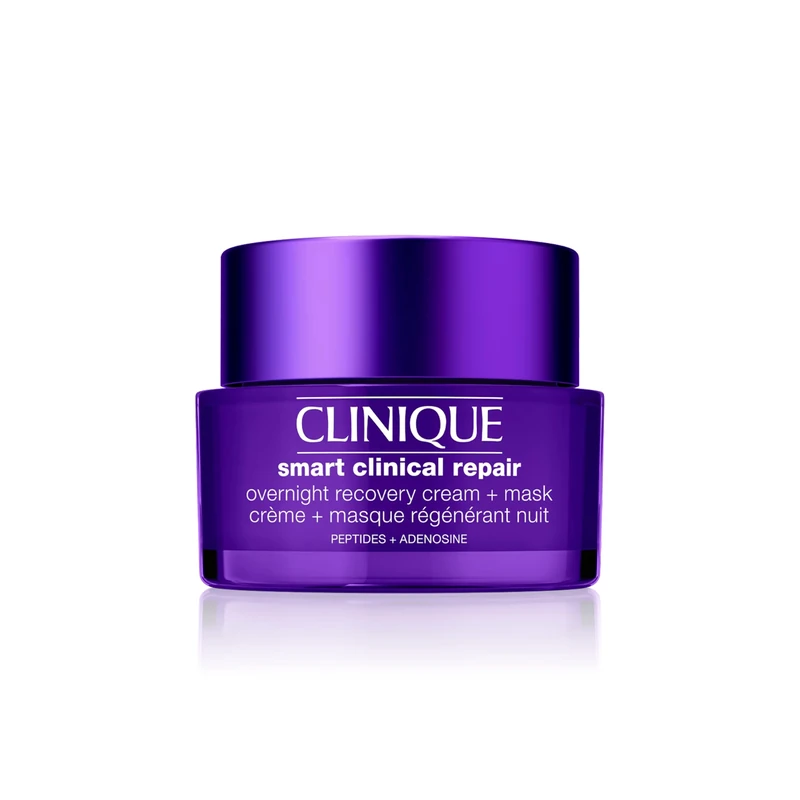 Clinique Smart Clinical Repair Overnight Recovery Cream + Mask With Adenosine, Peptides + 12% Hyaluronic Acid. Safe For Sensitive Skin.