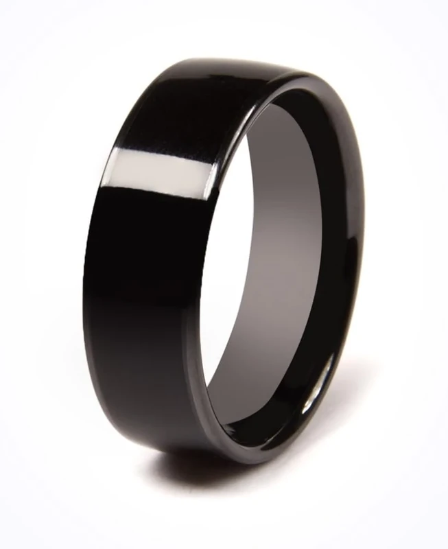 CNICK Smart Payment Ring - Contactless NFC Payment with Tokenization, Fashionable Design, VISA and MasterCard Compatible, Tesla Key Ring for Model 3/Y/S/X/CT (Black, 7.5)