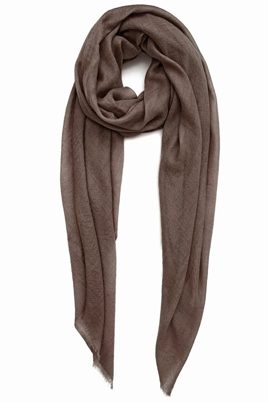 100% Handmade Cashmere Made in Cashmere (Gift Box) Super Fine Cashmere Scarf Extremely Soft Large Scarf Women Men Pashmina Autumn Winter, Dark tan, 40 Zoll breit und 79 Zoll lang