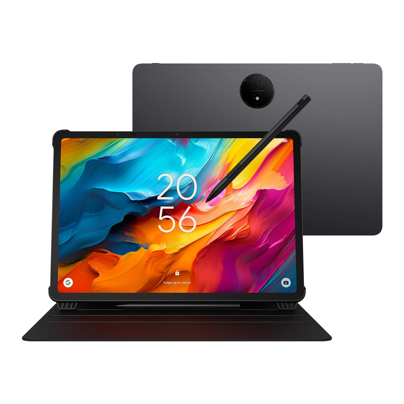 TCL NXTPAPER 14 + Flip Case + T-Pen - NXTPAPER 14 Inch Wi-Fi Display Tablet 16GB RAM (8GB+8GB Ram Expansion) 256GB ROM Battery 10000mAh Fast Charging 33W - Charger + Case and Pen, Grey