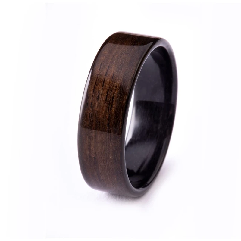 CNICK Smart Payment Ring - Contactless NFC Payment Ring with Tokenization, Fashionable Design, VISA and MasterCard Compatible, Tesla Key Ring for Model 3/Y/S/X/CT (Ebony Wood, 6)