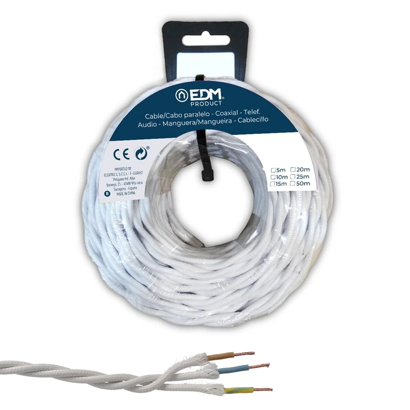 Parallel Textile Braided 3x1.5mm in White, Ideal for Various Applications Comes in a Handy 25m roll, Perfect for Craft Projects and Fastening. - Image 1