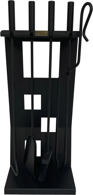 IMEX EL ZORRO 4 Piece Pyramid Fireplace Set (Black) - Image 1