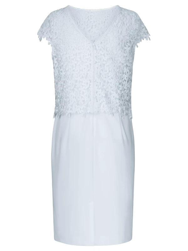 APART Fashion Women's Etuikleid mit Spitzenjäckchen Cocktail Dress, lightblue, 18