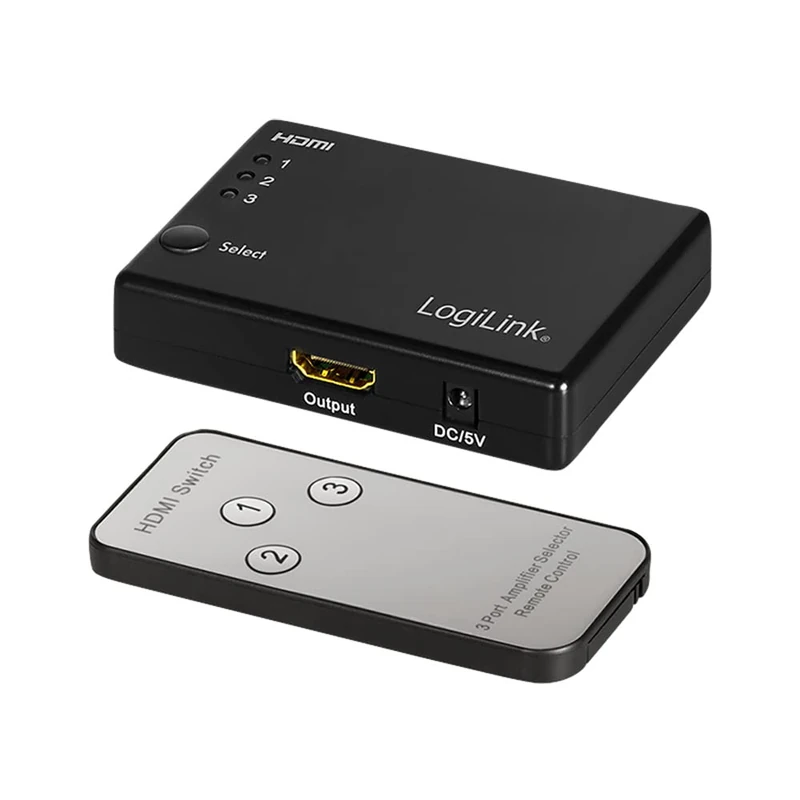 3 Port HDMI Switcher, ideal for connecting multiple devices.Supports 1080P/60Hz, ensuring crystal clear and smooth video transmission.Convenience and quality in one equipment.