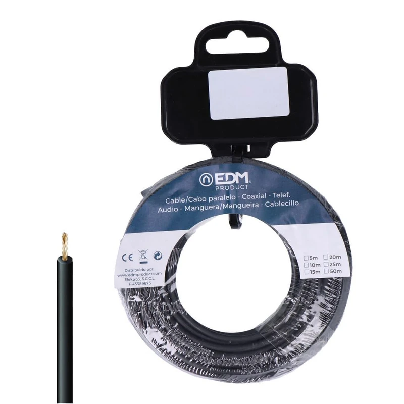 Flexible 4mm Black Halogen-Free Cable Reel Ideal for Secure installations 50m Length Perfect for Various Applications.