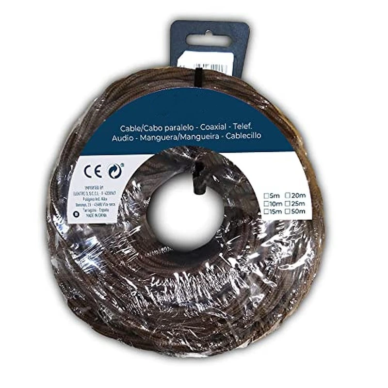 Braided cord 3x1mm in brown, 25 metres. Ideal for crafts, sewing and decorating. Bring a special touch to your creative projects with its strength and versatility. - Image 1
