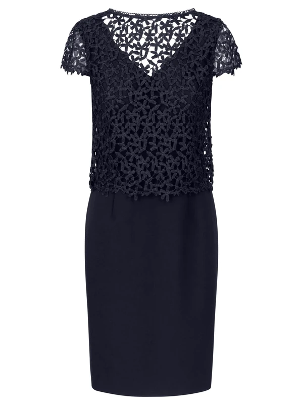 APART Fashion Women's Etuikleid mit Spitzenjäckchen Cocktail Dress, Midnight Blue, 20