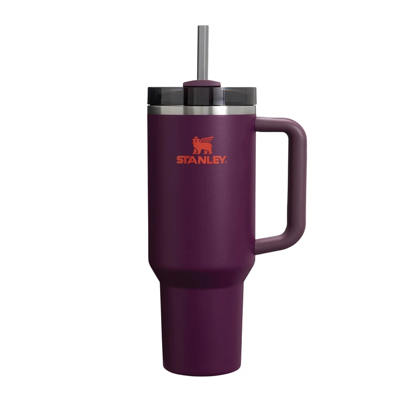 STANLEY 1913 Quencher H2.0 Flowstate Tumbler 1.2L - Cold for 11 Hours - Iced for 48 Hours - Metal Water Bottle with Straw, Handle and Lid - Dishwasher Safe - Travel Mug for Cold Drinks - Plum