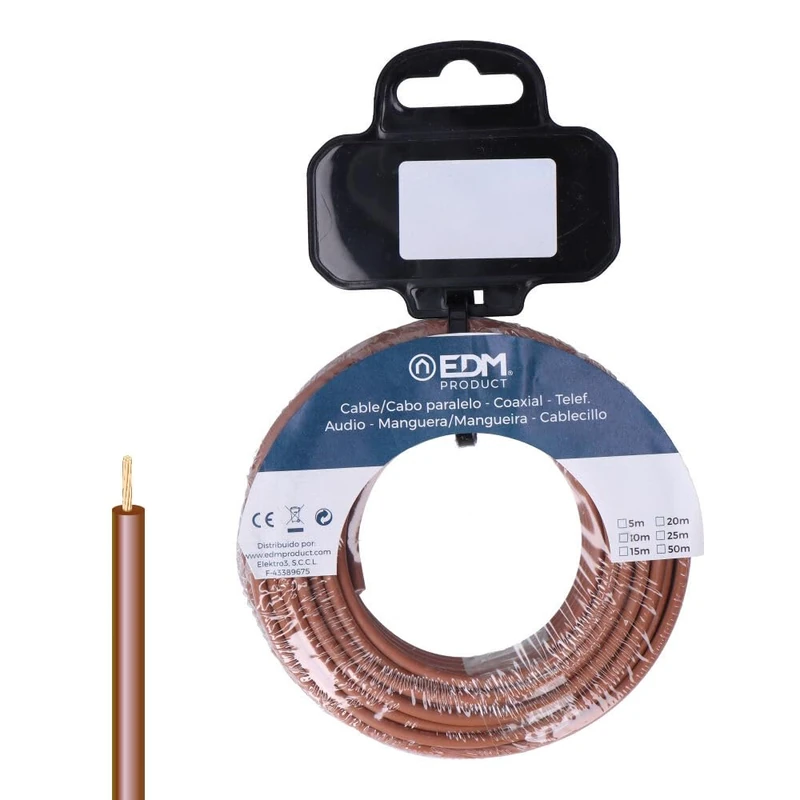 Zarivy FLEXIBLE CABLE REEL 4 mm BROWN, 50 m, halogen free. Ideal for safe and efficient electrical installations, guaranteeing optimal performance and environmental protection. - Image 1