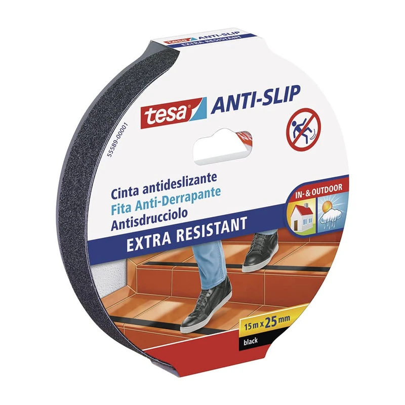 15m x 25mm Black Non-Slip Tapes are Ideal for Increasing Safety on Slippery Surfaces, Providing a Firm and Durable Grip in Any Environment. - Image 1