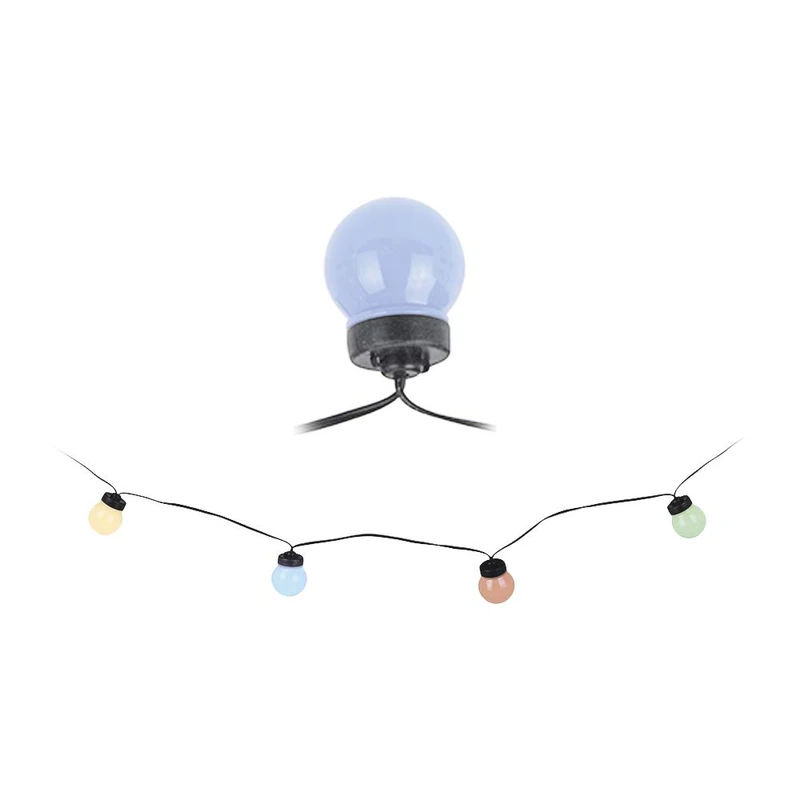 Zarivy LED String of Fixed Spherical Bulbs for Outdoors, with Multi-Coloured Lighting in Soft Tones, with 20 LEDs and 12.5 m, Creates a Cosy and Festive Atmosphere in Any Space.