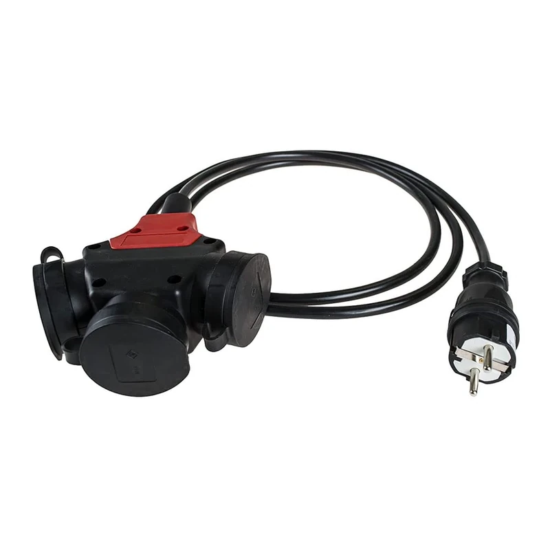 TRIPLE BLACK RUBBER AEREO 4.8mm PEG AND 2m T/TL CABLE BIPOLAR 5586COB Ideal for secure and durable connections. Sturdy and flexible for outdoor use. - Image 1