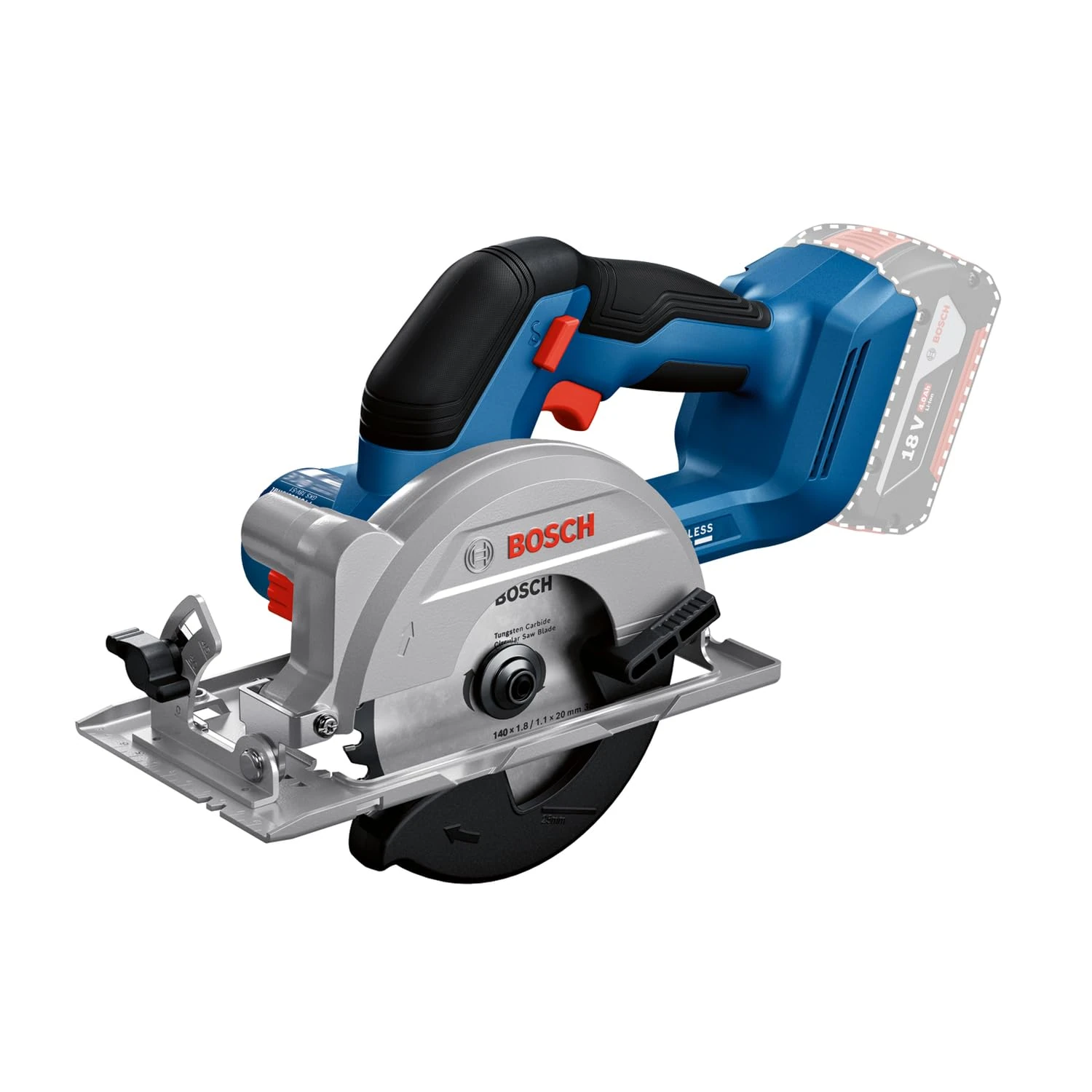 Bosch Professional 18V System Cordless Circular Saw GKS 18V-51 (Brushless Motor, incl. 1x Saw Blade (140mm)