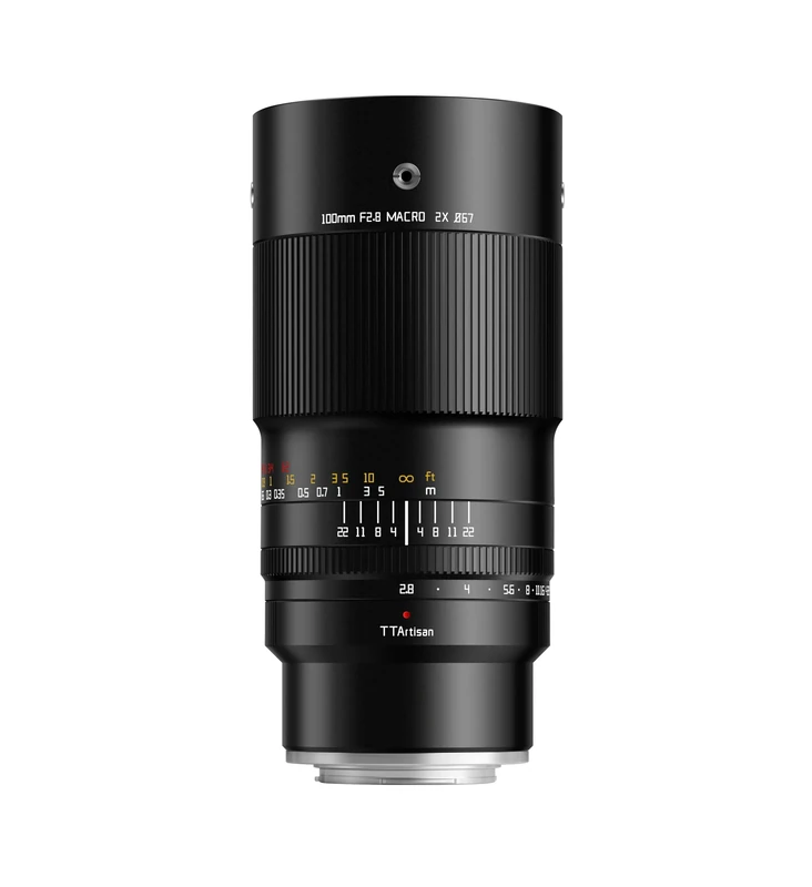 TTArtisan 100mm F2.8 Macro 2x Metal Bodied Lens with Cold Shoe Mount Compatible with Fujifilm X Mount - Black