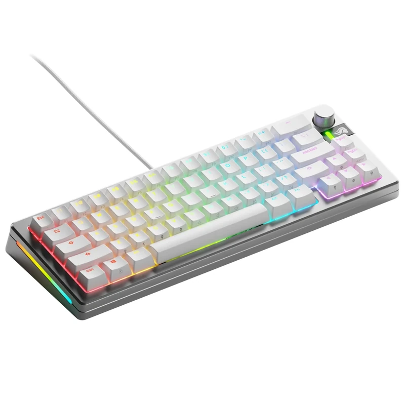 Glorious Gaming GMMK 3 Pro: anpassat mekaniskt tangentbord, 65% kompakt, modulärt aluminiumhölje Och packningssystem, utbytbara MX-brytare, ljuddämpande skum, anpassade tangenter, USA QWERTY - Silver