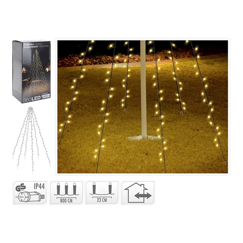 Zarivy Outdoor Curtain 360 Warm White LEDs, Ideal for beautifying Trees up to 8 Meters high. Perfect for Parties and Decorations All Year Round.
