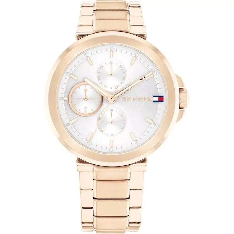 Tommy Hilfiger Analogue Multifunction Quartz Watch for Women with Carnation Gold Colored Stainless Steel Bracelet - 1782756